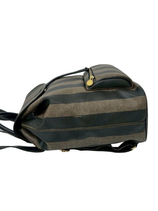 Fendi Vintage Pecan FF Pattern Leather Sac Backpack Black Brown main image 5